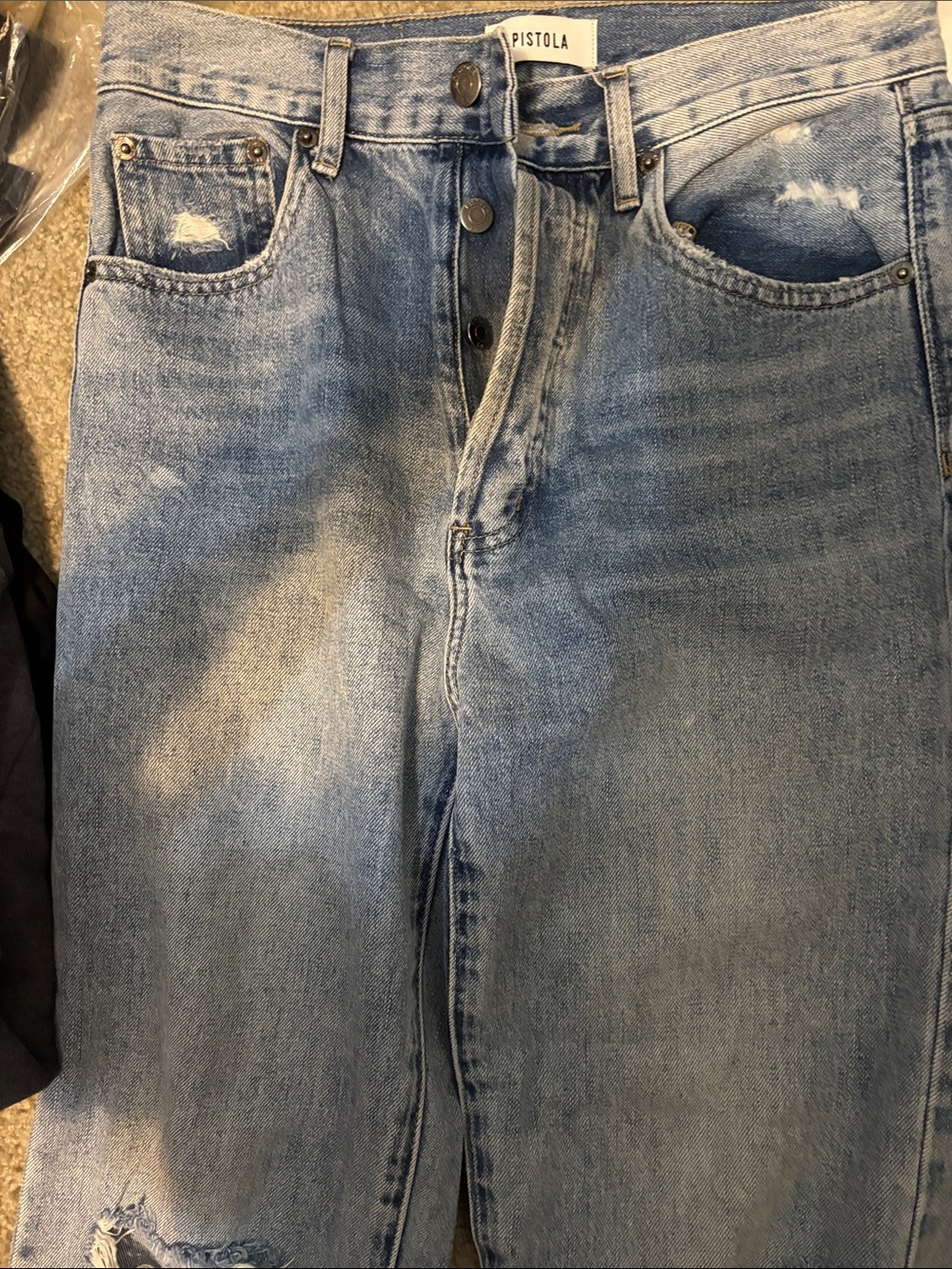 pistola Light Blue Distressed Relaxed Jeans